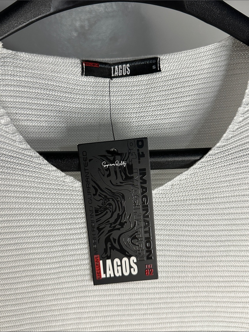 LAGOS White Ribbed Crew Neck Sweater - Picture 4 of 4